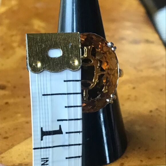 Natural Citrine Sterling Silver Cocktail Ring Size 8 - Picture 6 of 8